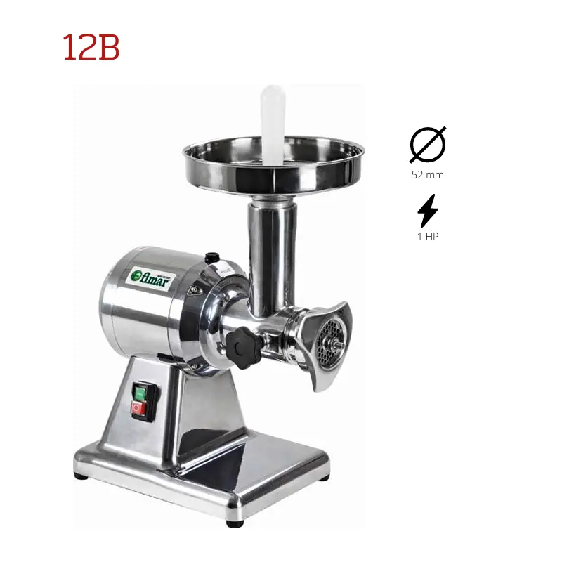 Fimar 12B – profesionalna mesoreznica kapaciteta 100–160 kg/h Profesionalna mesoreznica Fimar 12B s aluminijskim kućištem i inox lijevkom