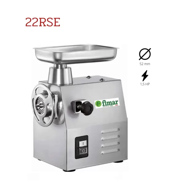 Profesionalna mesoreznica Fimar 22RSE od inoxa s ulazom 52 mm
