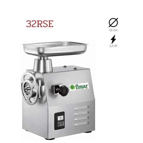 Profesionalna mesoreznica Fimar 32RSE od inoxa s ulazom promjera 52 mm